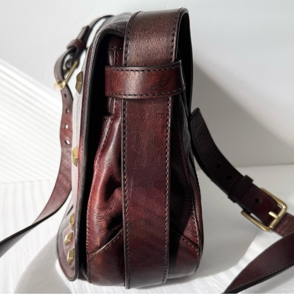 Ralph Lauren Studded Brown Saddle Bag - Picture 6 of 16